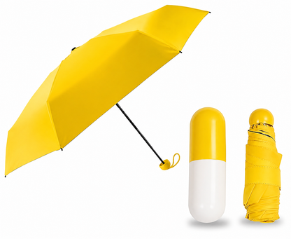 Mini Capsule Shaped Tree Design Parapluie Payung Sombrillas Paraguas Folding Capsule Umbrella Yellow With Logo Prints Capsule