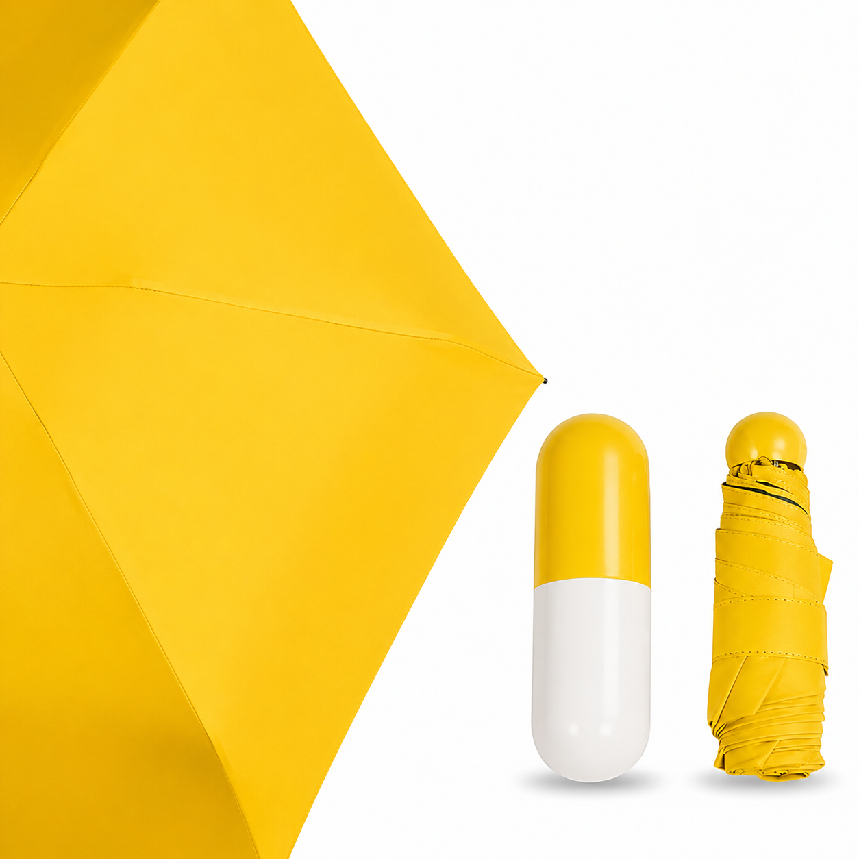 Mini Capsule Shaped Tree Design Parapluie Payung Sombrillas Paraguas Folding Capsule Umbrella Yellow With Logo Prints Capsule