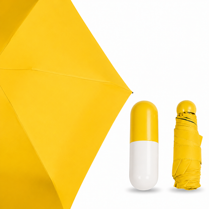 Mini Capsule Shaped Tree Design Parapluie Payung Sombrillas Paraguas Folding Capsule Umbrella Yellow With Logo Prints Capsule